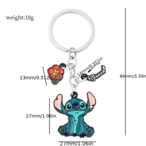 Stitch Ohana Keychain Purse Bag Charm Possible Inspired - Picture 2 of 2